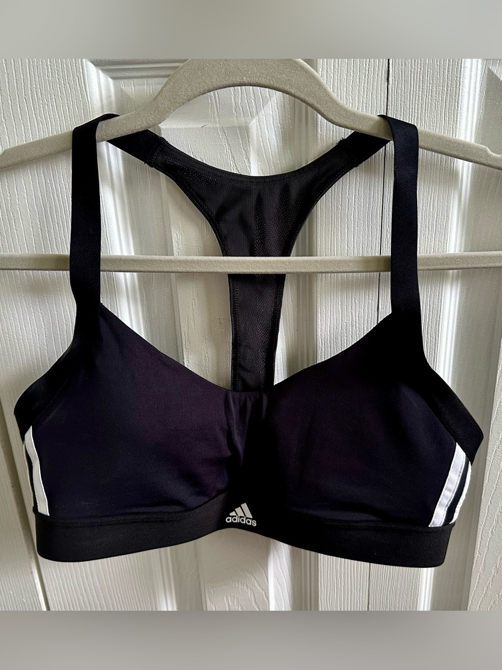 adidas Black Racerback Sports Bra Medium